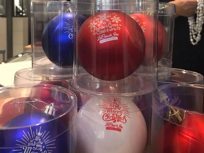 raccolta fondi pallina di Natale con logo onlus raccolta fondi pallina di Natale con logo onlus