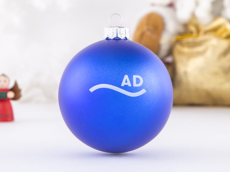 Pallina di Natale personalizzata con scritta blu