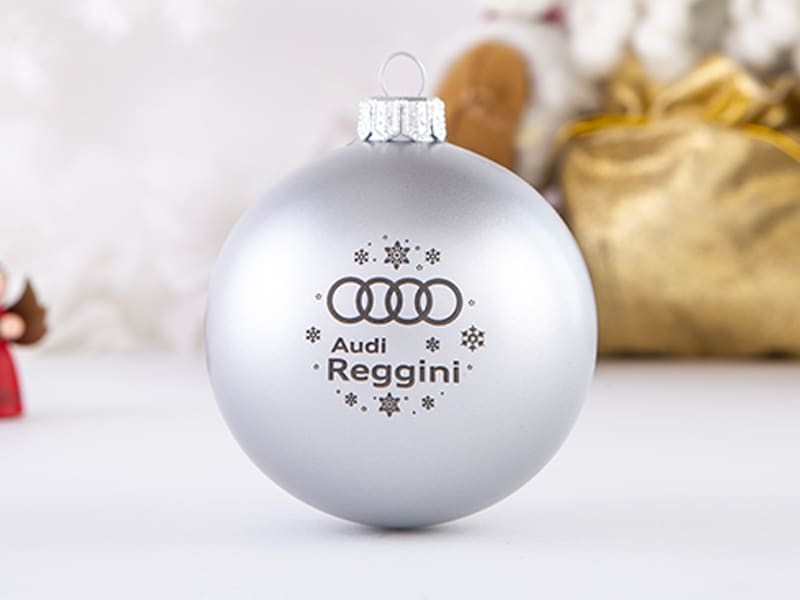 Palline Plastica Argento Satinato Stampata