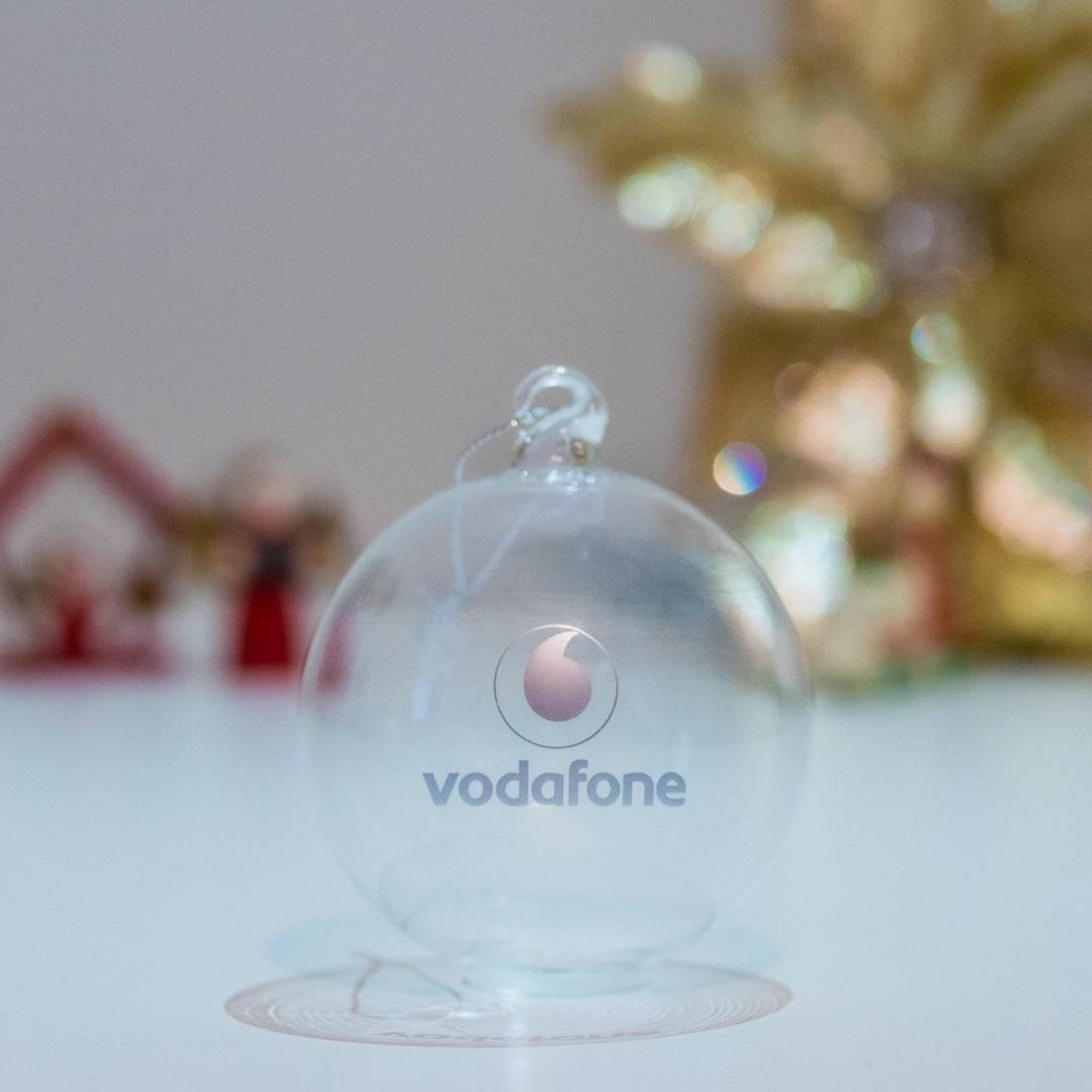 Pallina di Natale Personalizzata - Gadget Aziendale Natale Vodafone