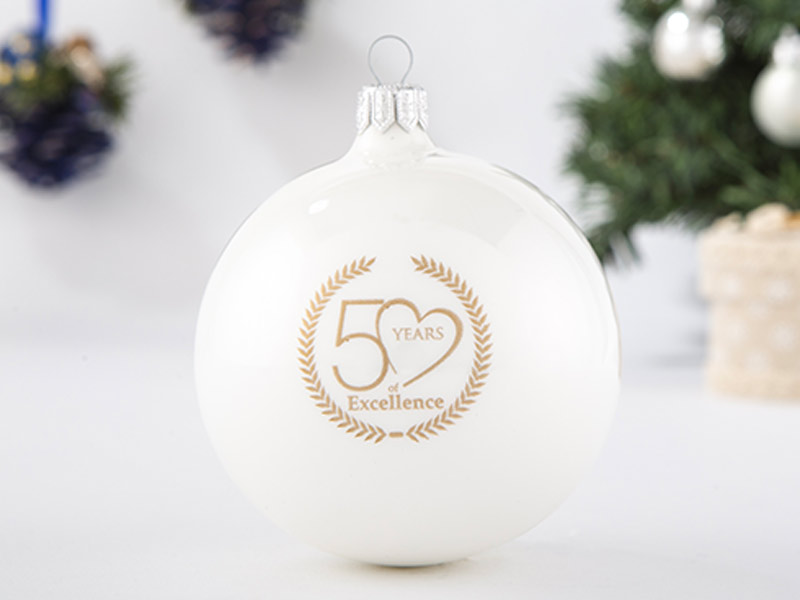 Palla di Natale Bianco Lucido personalizzata